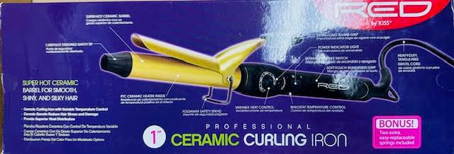 RED BY KISS 1875 Ceramic Curling Iron 1"