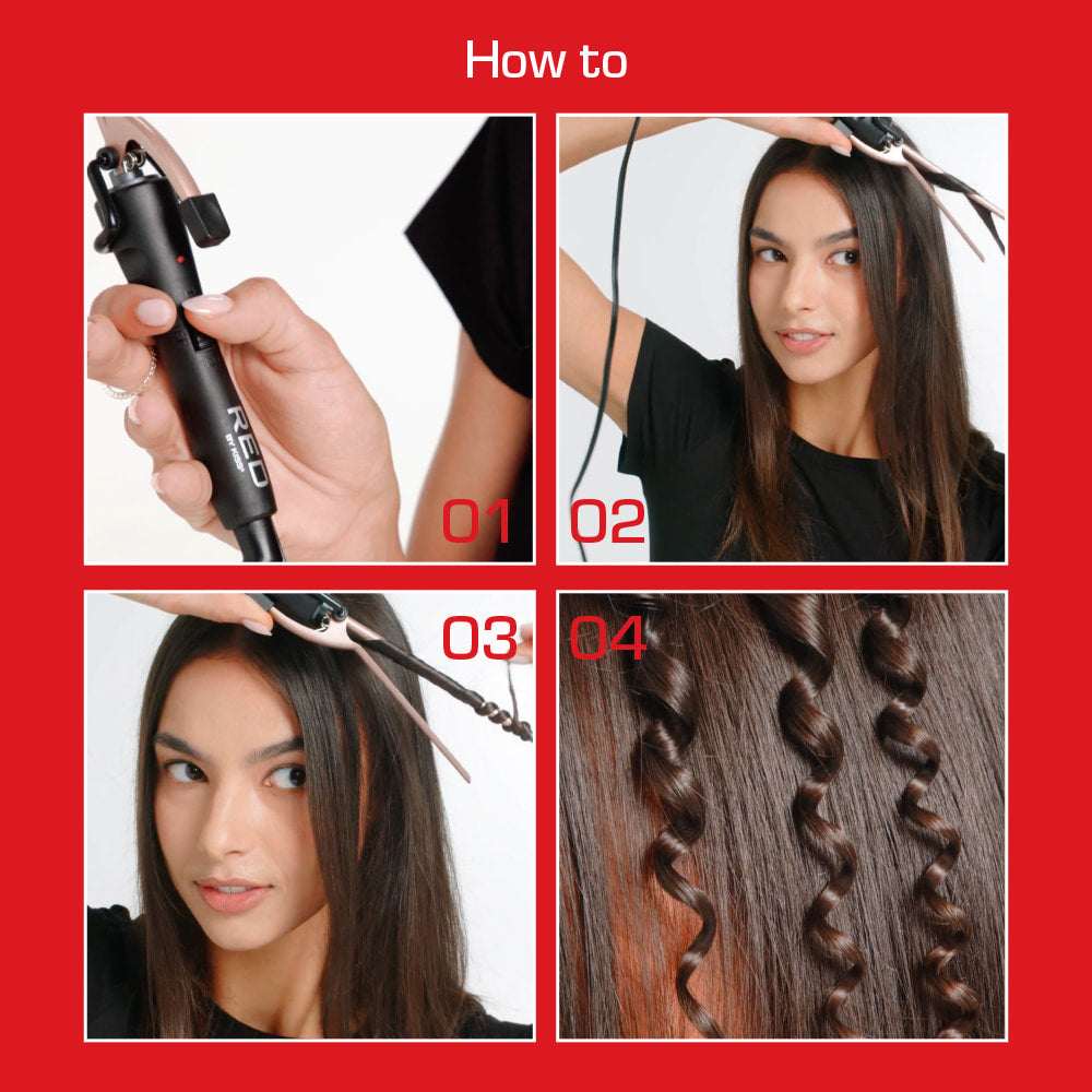 Red by Kiss 1/4″ Pencil Curling Iron Extra Small Ceramic Coating Barrel