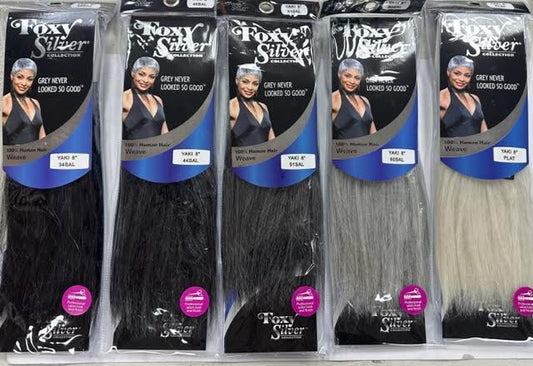 Foxy Silver 100% Human Hair for Weaving YAKI