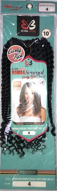 Bobbi Boss Synthetic Crochet Braid Hair BOMBA SENEGAL TWIST CURLY TIPS 10"