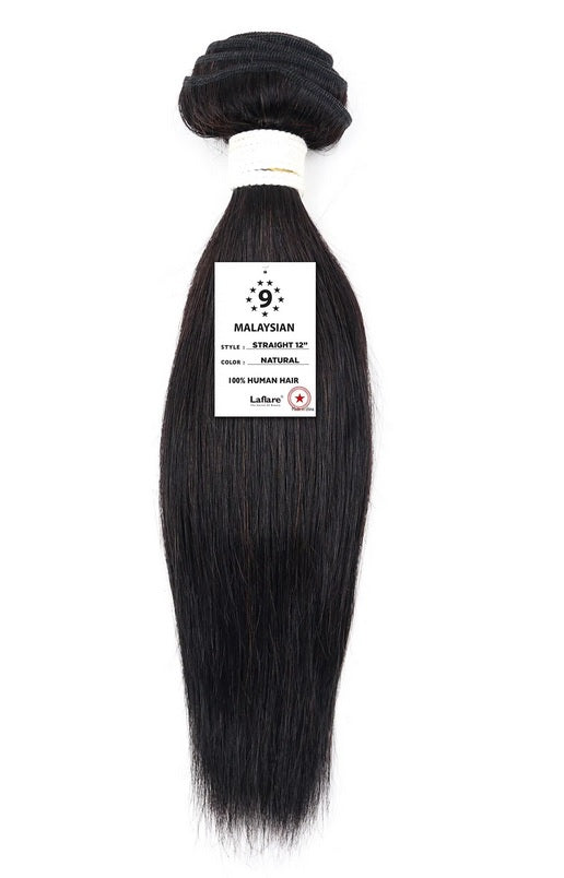 LaFlare 100% Unprocessed Natural MALAYSIAN Virgin Human Hair - 9S+ NATURAL STRAIGHT