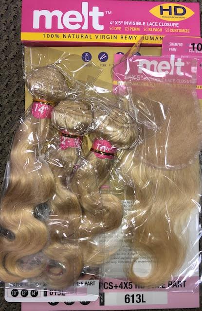 Janet Melt 100% Natural Virgin Human Hair - NATURAL BODY 3PCS+4x5 HD CLOSURE
