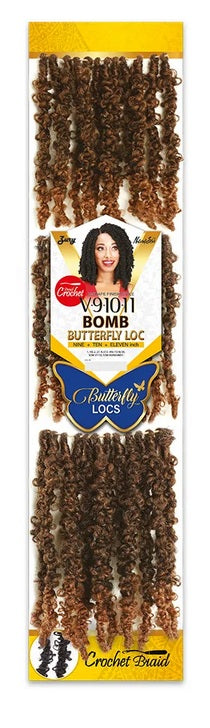 Zury Synthetic Pre-Looped Crochet Braid Hair BOMB BUTTERFLY LOC V 9,10,11"