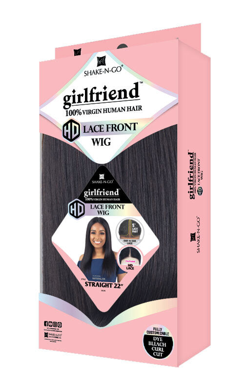 Shake-N-Go girlfriend 100% Virgin Human Hair HD Lace Front Wig STRAIGHT 22