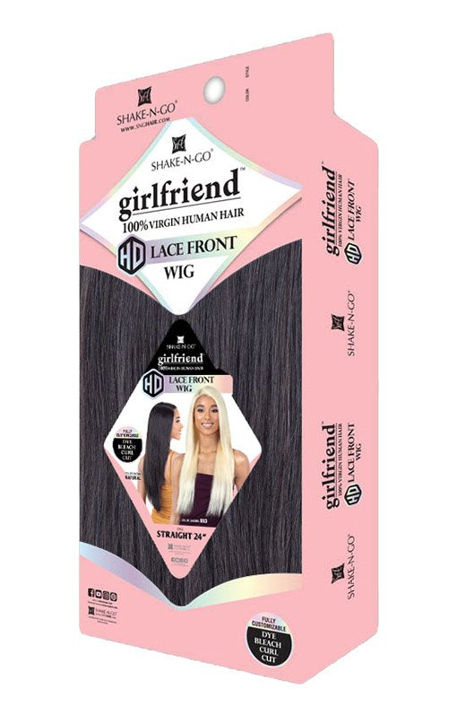 Shake-N-Go girlfriend 100% Virgin Human Hair HD Lace Front Wig STRAIGHT 24