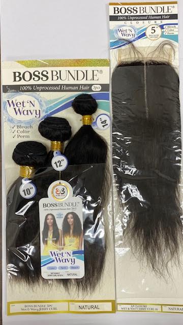 Bobbi Boss 100% Unprocessed Human Hair Wet & Wavy Weave - JERRY CURL