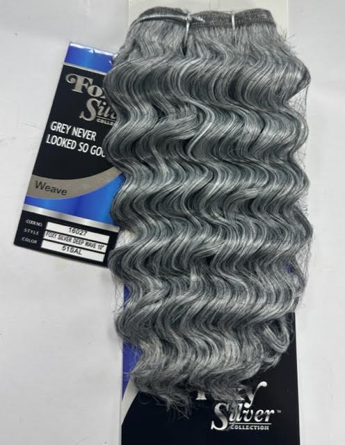 Foxy Silver Human Blend Hair for Weaving DEEP WAVE