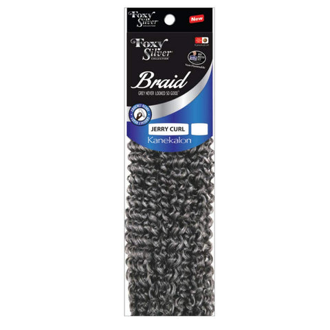 Foxy Silver Synthetic Braiding Hair JERRY CURL 12"